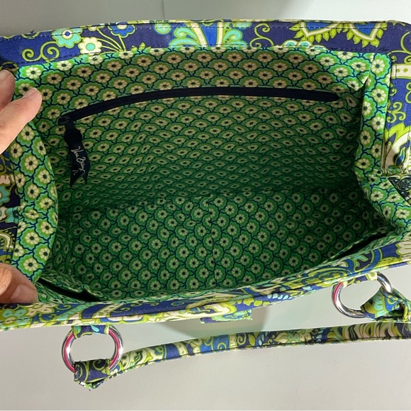 Vera Bradley Rhythm & Blues Structured Shoulder Bag Blue Greens Floral Pattern - Picture 10 of 16